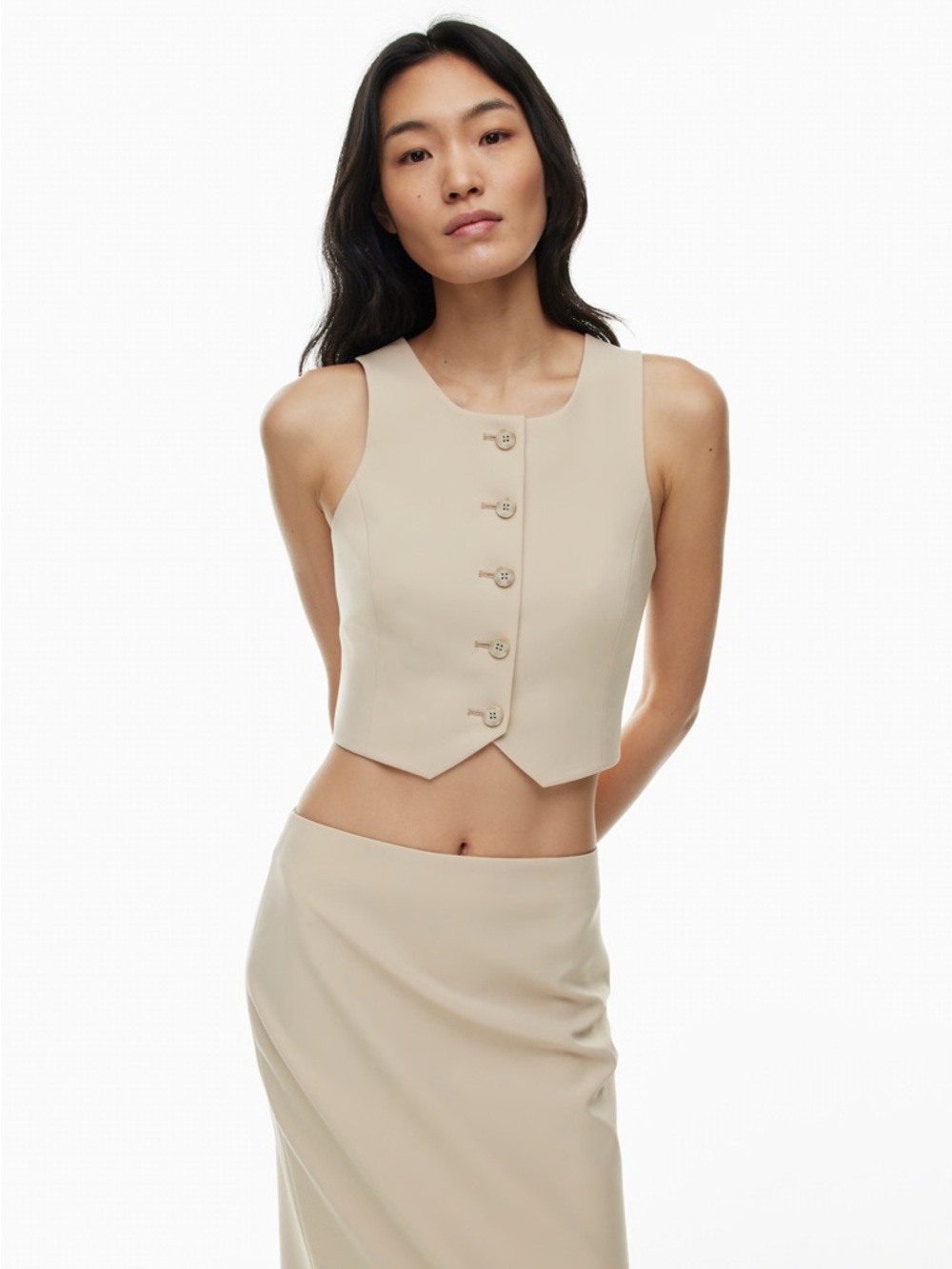 Aritzia Wilfred Rue Vest in Tan (Size 10)